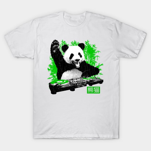 DJ Panda (vintage distressed look) T-Shirt by robotface